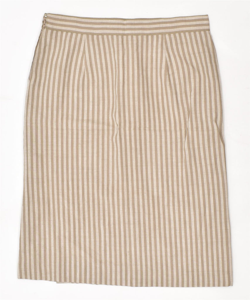 VINTAGE Womens Straight Skirt Large W32 Beige Striped | Vintage | Thrift | Second-Hand | Used Clothing | Messina Hembry 