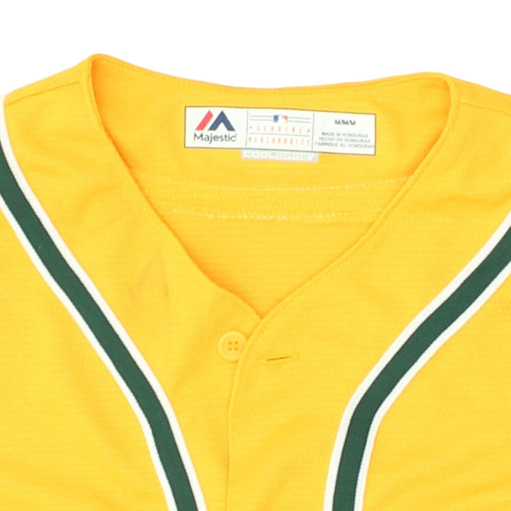 Oakland Athletics Mens Yellow Majestic Baseball Jersey | Vintage MLB Sportswear | Vintage Messina Hembry | Thrift | Second-Hand Messina Hembry | Used Clothing | Messina Hembry 