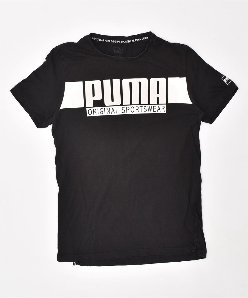 PUMA Mens Graphic T-Shirt Top Medium Black | Vintage | Thrift | Second-Hand | Used Clothing | Messina Hembry 