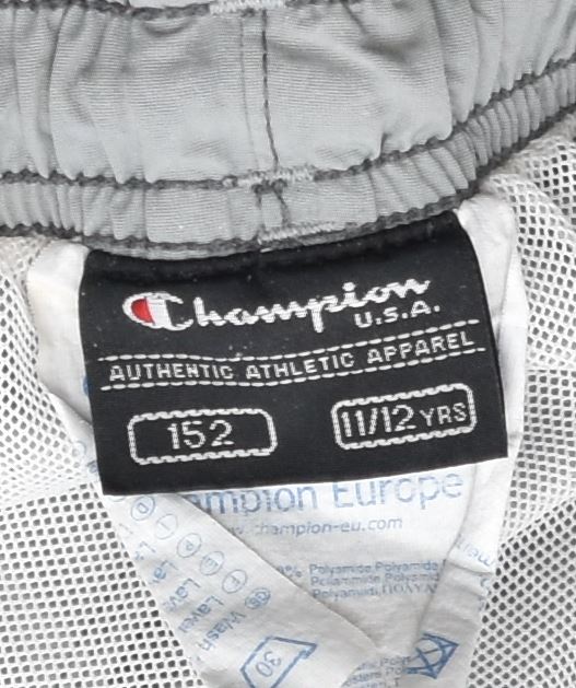 CHAMPION Boys Sport Shorts 11-12 Years W24 Grey Polyamide | Vintage | Thrift | Second-Hand | Used Clothing | Messina Hembry 