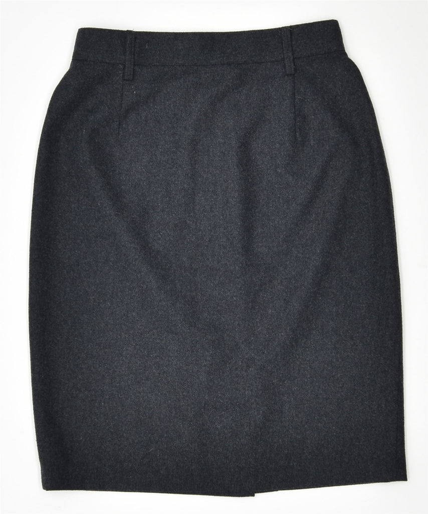 BENETTON Womens Straight Skirt IT 42 Medium W29 Grey Wool | Vintage | Thrift | Second-Hand | Used Clothing | Messina Hembry 