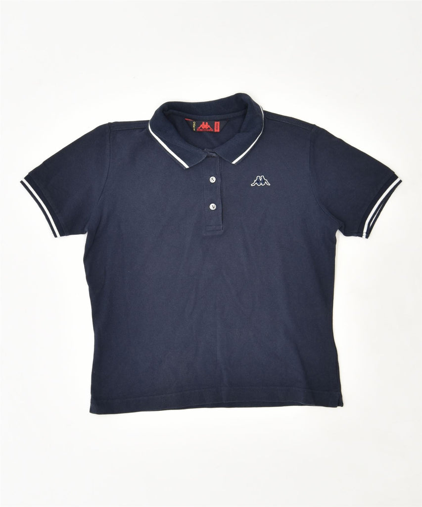 KAPPA Womens Polo Shirt UK 12 Medium Navy Blue | Vintage | Thrift | Second-Hand | Used Clothing | Messina Hembry 