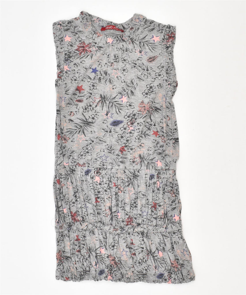 LIU JO Girls T-Shirt Dress 4-5 Years Grey Floral | Vintage | Thrift | Second-Hand | Used Clothing | Messina Hembry 