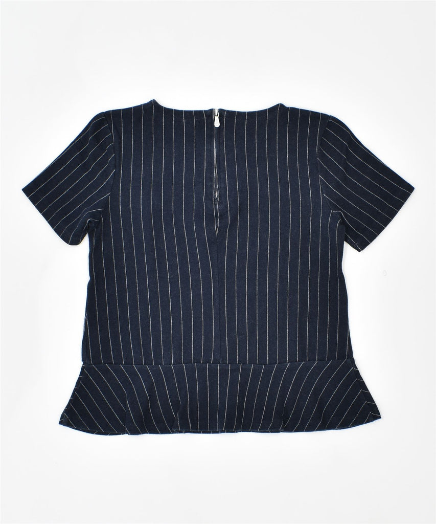 BANANA REPUBLIC Womens Blouse Top UK 6 XS Blue Pinstripe Cotton | Vintage | Thrift | Second-Hand | Used Clothing | Messina Hembry 