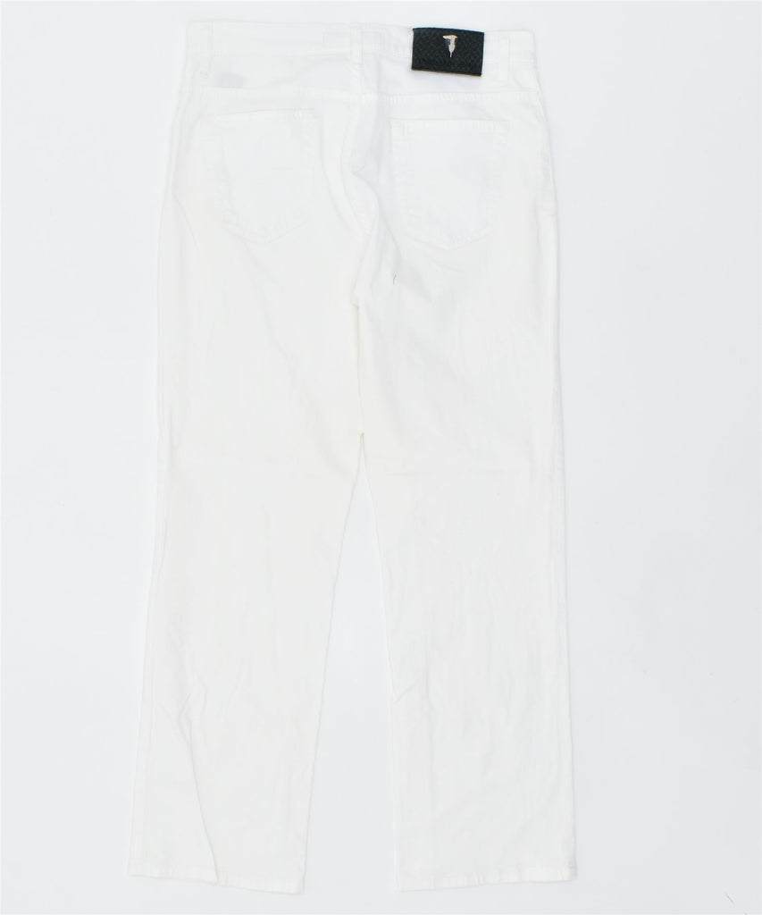 TRUSSARDI Womens Straight Jeans W29 L26 White Cotton | Vintage | Thrift | Second-Hand | Used Clothing | Messina Hembry 