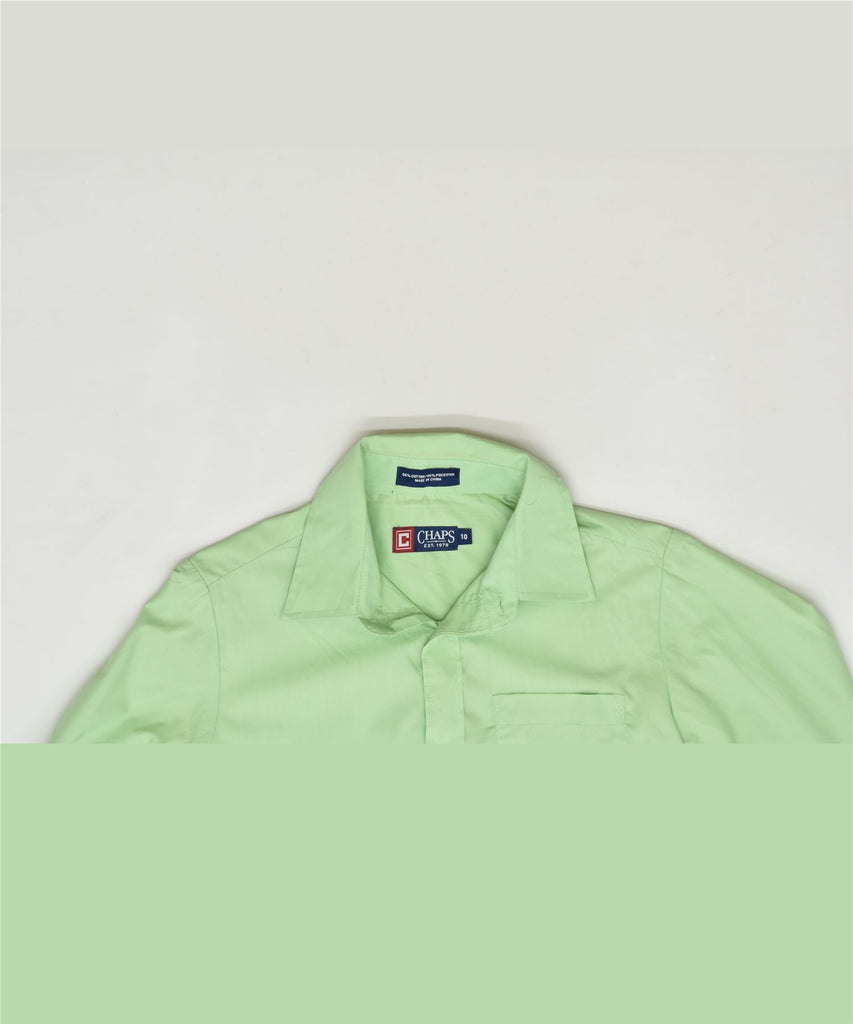 CHAPS Boys Shirt 9-10 Years Green Cotton | Vintage | Thrift | Second-Hand | Used Clothing | Messina Hembry 