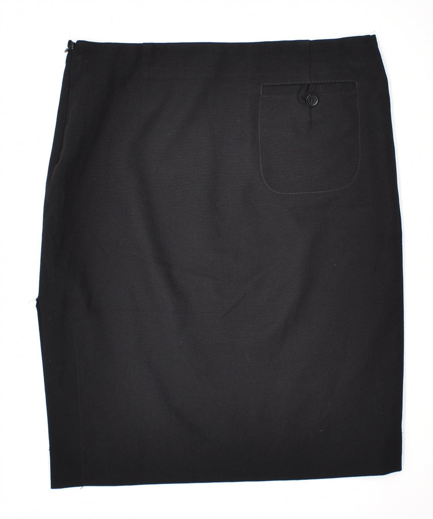 BENETTON Womens Pencil Skirt IT 42 Medium W29 Black Polyester | Vintage | Thrift | Second-Hand | Used Clothing | Messina Hembry 