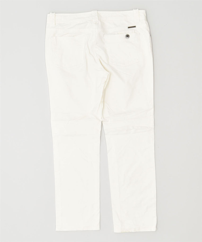 MASSIMO DUTTI Womens Straight Casual Trousers W32 L27 White | Vintage | Thrift | Second-Hand | Used Clothing | Messina Hembry 