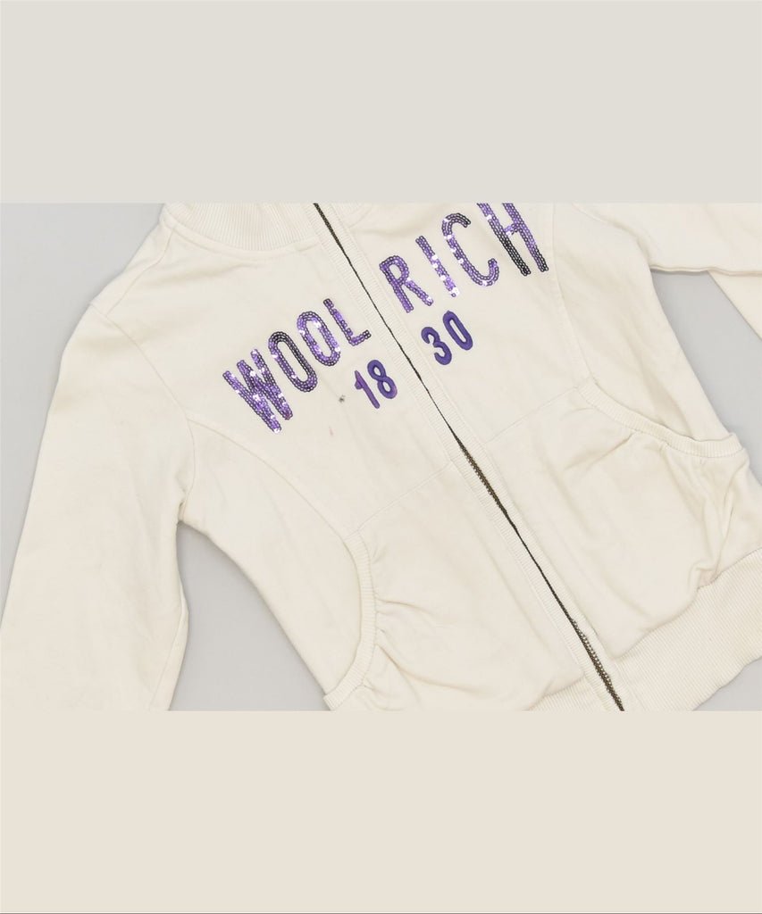 WOOLRICH Girls Graphic Tracksuit Top Jacket 5-6 Years White Cotton Sports | Vintage | Thrift | Second-Hand | Used Clothing | Messina Hembry 