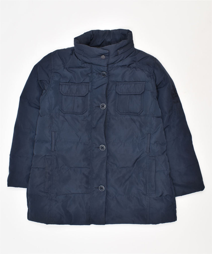 MASSIMO DUTTI Girls Padded Jacket 7-8 Years Blue Polyester | Vintage | Thrift | Second-Hand | Used Clothing | Messina Hembry 