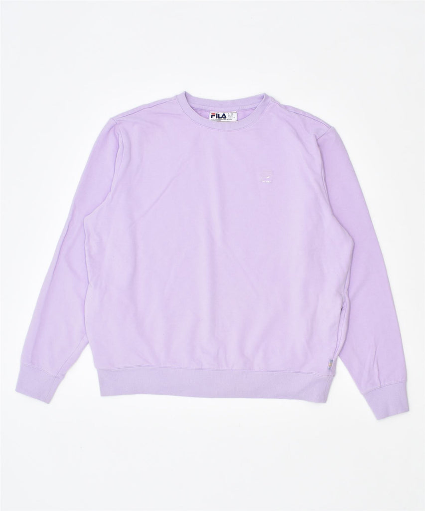 FILA Womens Crew Neck Jumper Sweater UK 18 XL Purple Cotton | Vintage | Thrift | Second-Hand | Used Clothing | Messina Hembry 