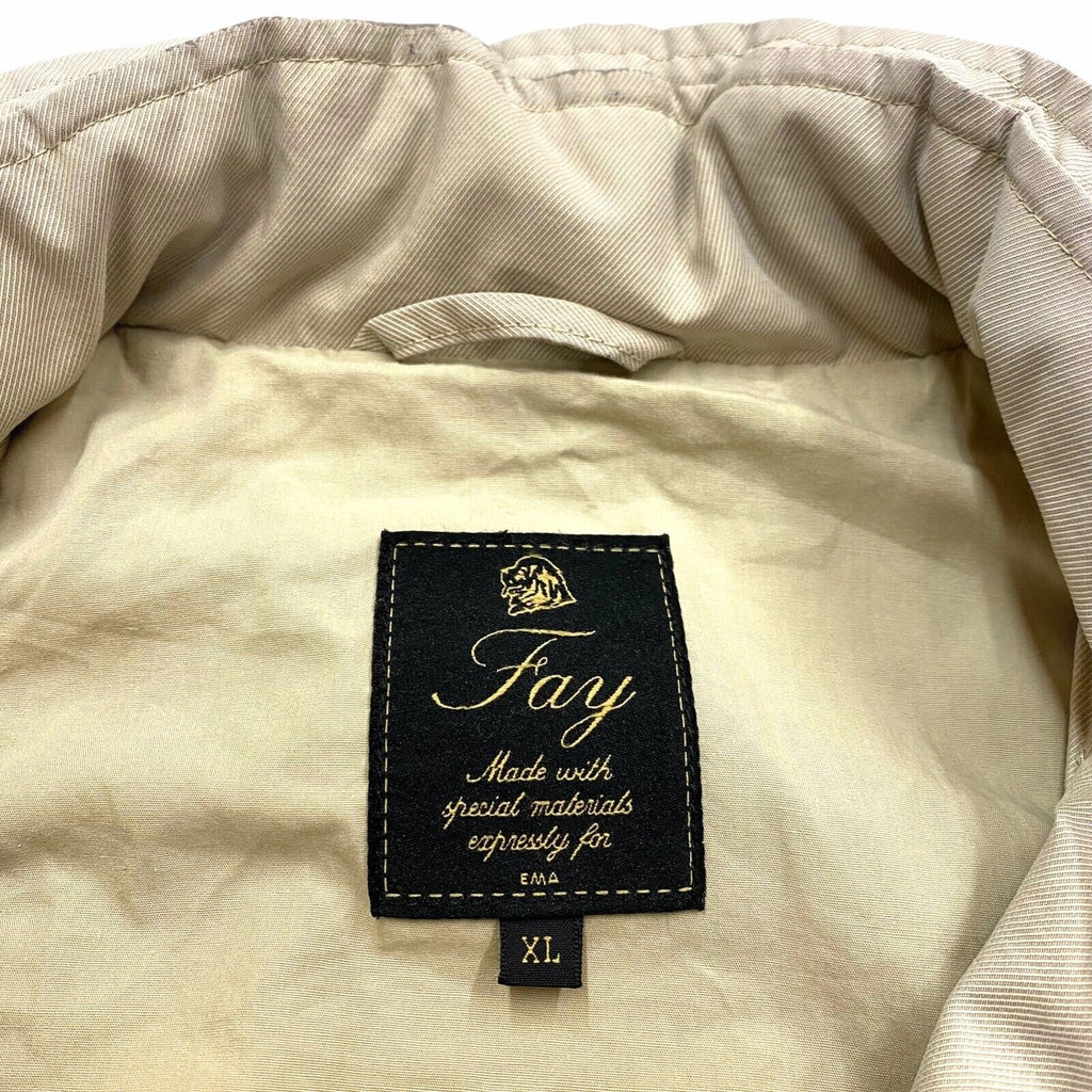 Fay Lightweight Men's Hooded Coat Jacket | Vintage Luxury Designer Beige Grey | Vintage Messina Hembry | Thrift | Second-Hand Messina Hembry | Used Clothing | Messina Hembry 