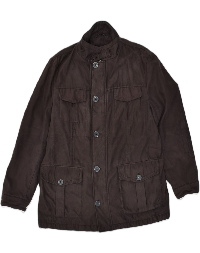 LUCA D'ALTIERI Mens Zip Windbreaker Jacket IT 48 Medium Brown Polyester | Vintage | Thrift | Second-Hand | Used Clothing | Messina Hembry 