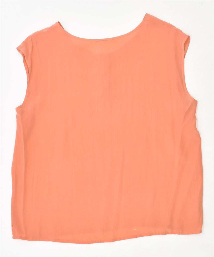 VINTAGE Womens Sleeveless Blouse Top UK 12 Medium Orange | Vintage | Thrift | Second-Hand | Used Clothing | Messina Hembry 