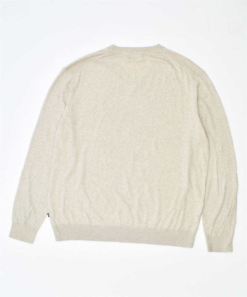 NAUTICA Mens V-Neck Jumper Sweater 2XL Beige Cotton | Vintage | Thrift | Second-Hand | Used Clothing | Messina Hembry 