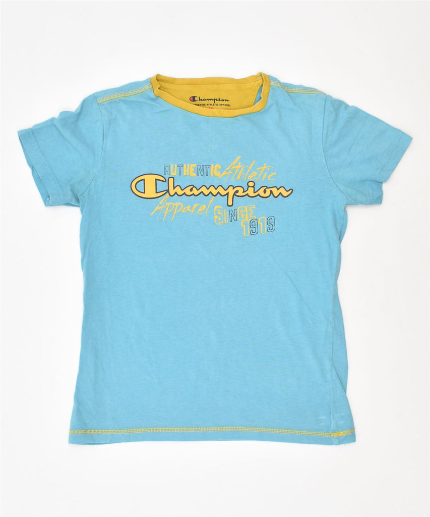 CHAMPION Boys Graphic T-Shirt Top 9-10 Years Medium Blue | Vintage | Thrift | Second-Hand | Used Clothing | Messina Hembry 