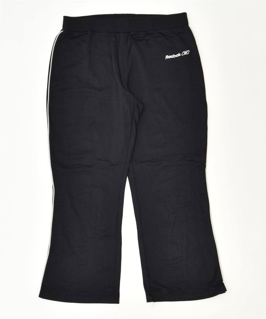 REEBOK Womens Chico Capri Tracksuit Trousers Small Black Nylon Sports | Vintage | Thrift | Second-Hand | Used Clothing | Messina Hembry 