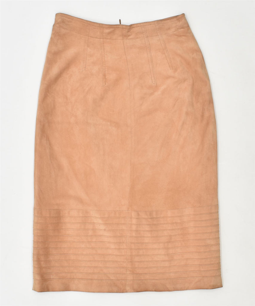 MARCOS Womens Suede Pencil Skirt EU 38 Small W26 Brown Suede Vintage | Vintage | Thrift | Second-Hand | Used Clothing | Messina Hembry 