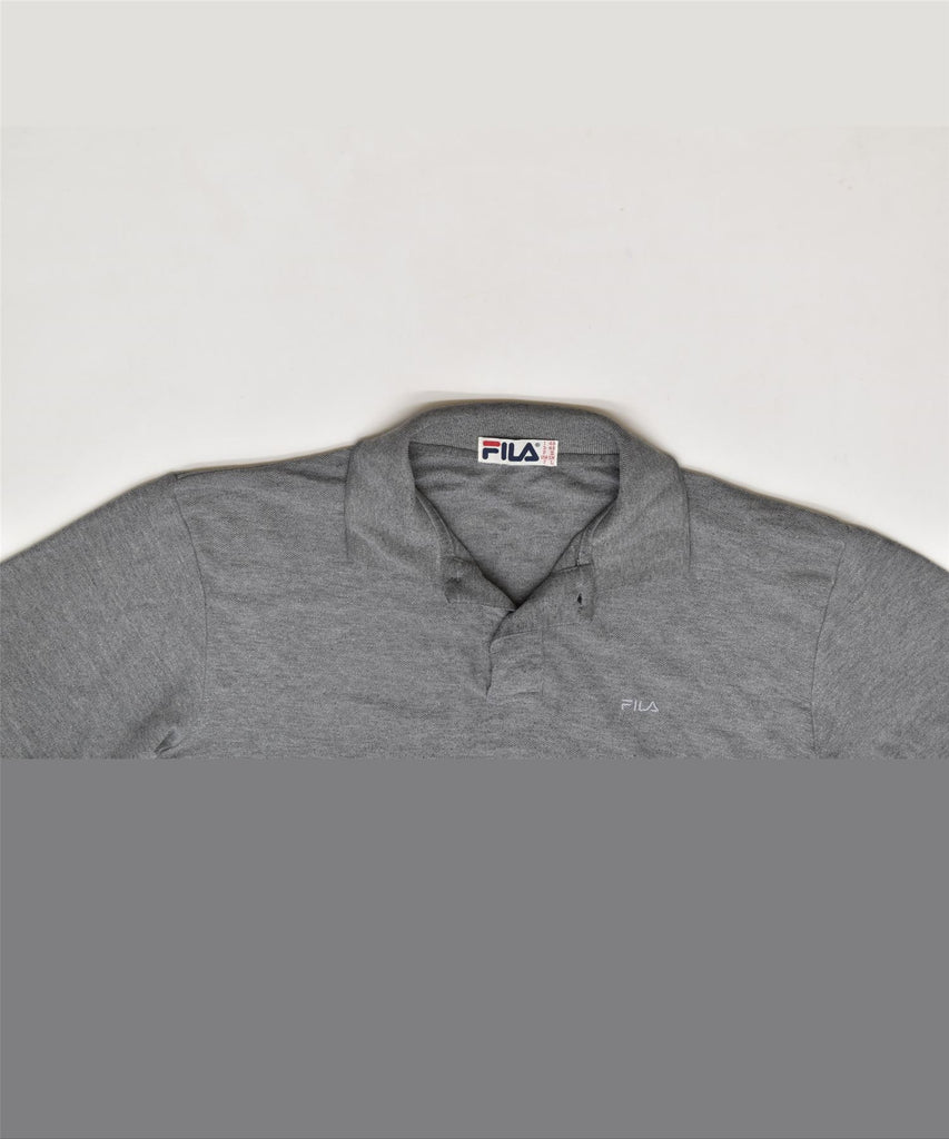 FILA Mens Polo Shirt IT 48 Medium Grey Cotton | Vintage | Thrift | Second-Hand | Used Clothing | Messina Hembry 