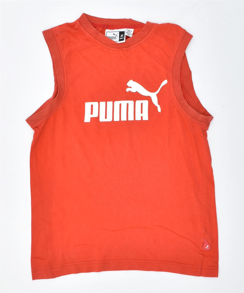 PUMA Mens Graphic Vest Top XS Red Cotton | Vintage | Thrift | Second-Hand | Used Clothing | Messina Hembry 