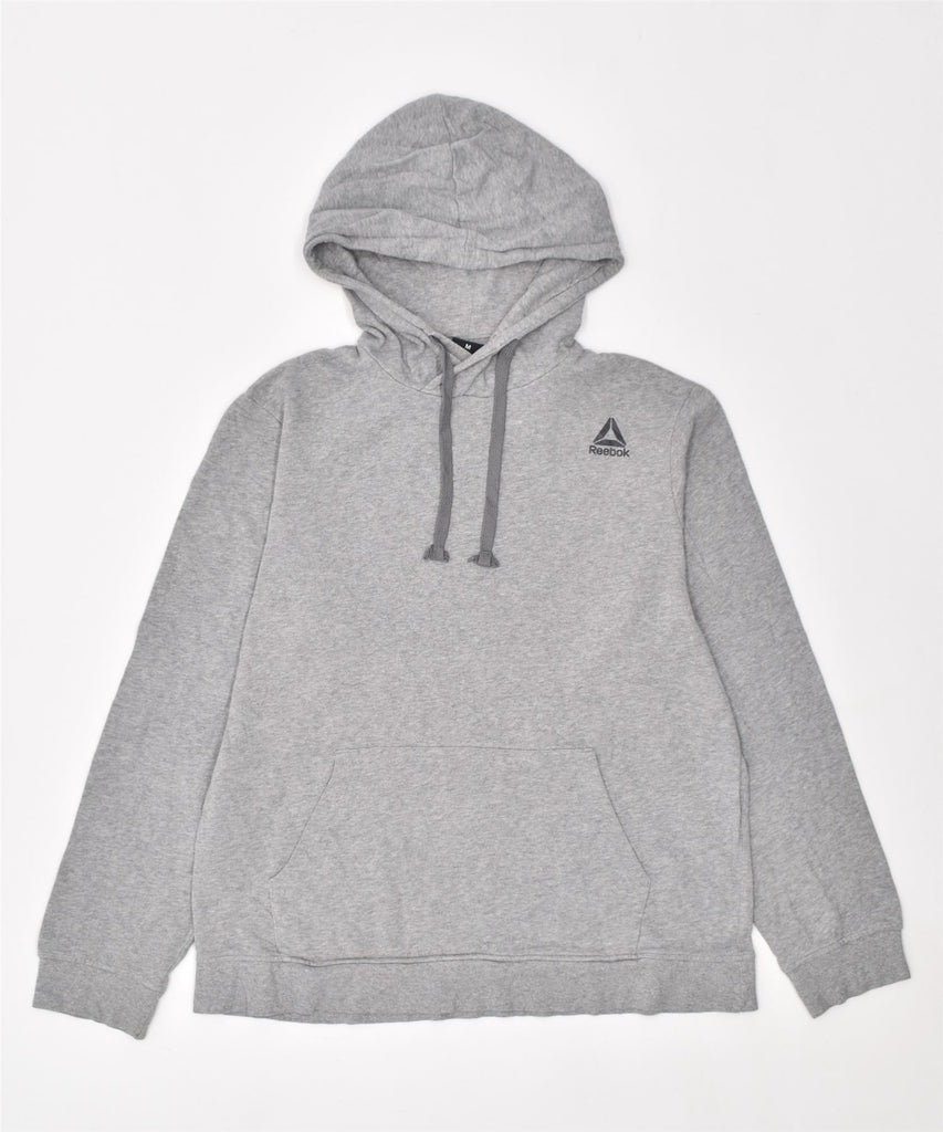 REEBOK Mens Hoodie Jumper Medium Grey Cotton | Vintage | Thrift | Second-Hand | Used Clothing | Messina Hembry 