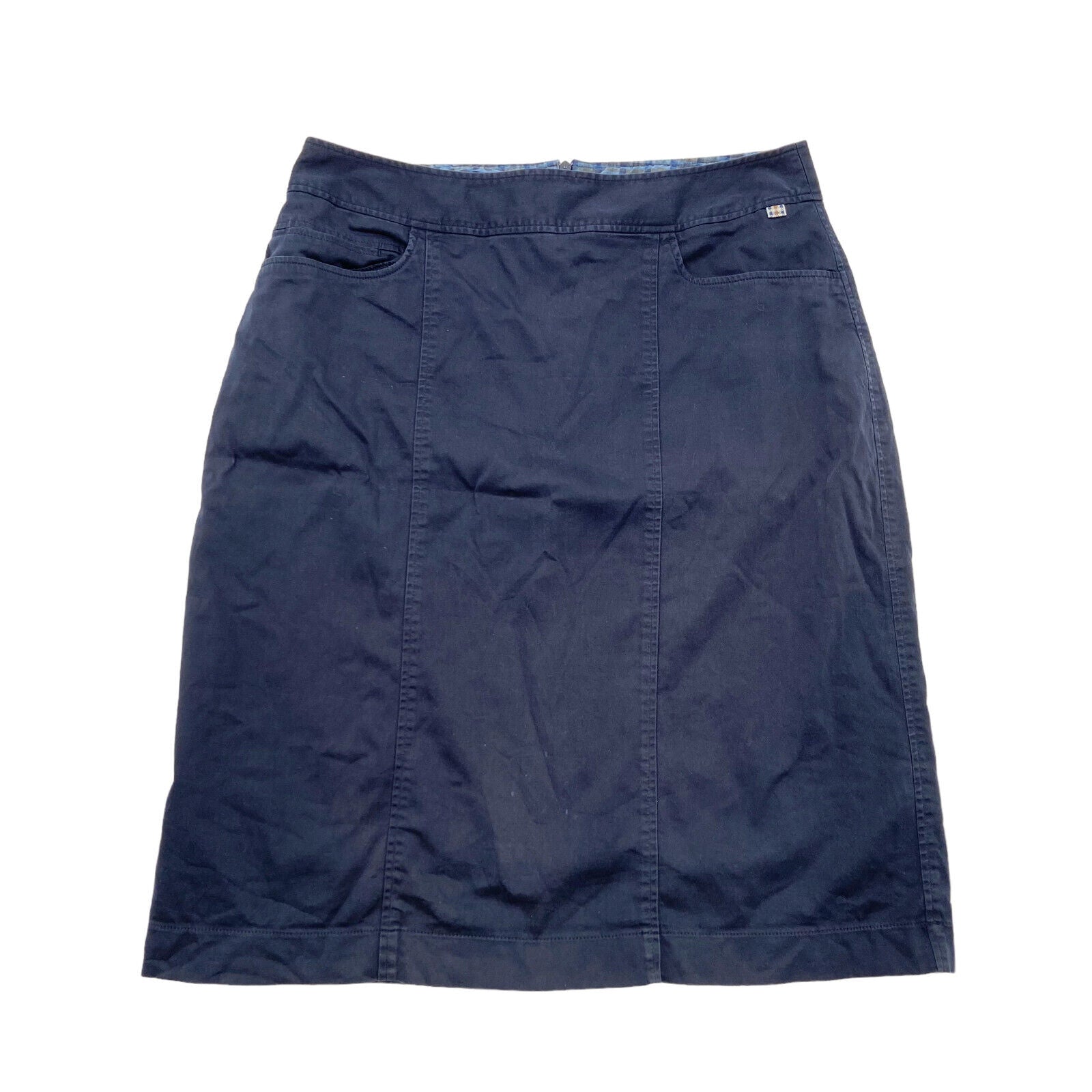 Aquascutum Navy Blue Knee Length Skirt Vintage Luxury High End