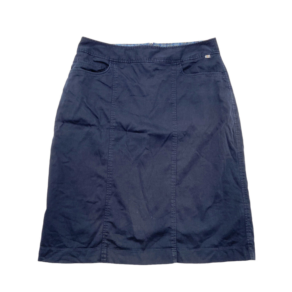 Aquascutum Navy Blue Knee Length Skirt | Vintage Luxury High End Designer VTG | Vintage Messina Hembry | Thrift | Second-Hand Messina Hembry | Used Clothing | Messina Hembry 