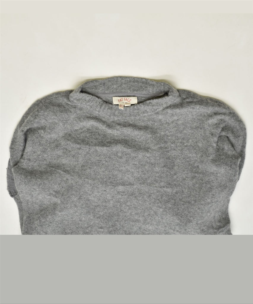 FAT FACE Womens Crew Neck Jumper Sweater UK 10 Small Grey Acrylic | Vintage | Thrift | Second-Hand | Used Clothing | Messina Hembry 