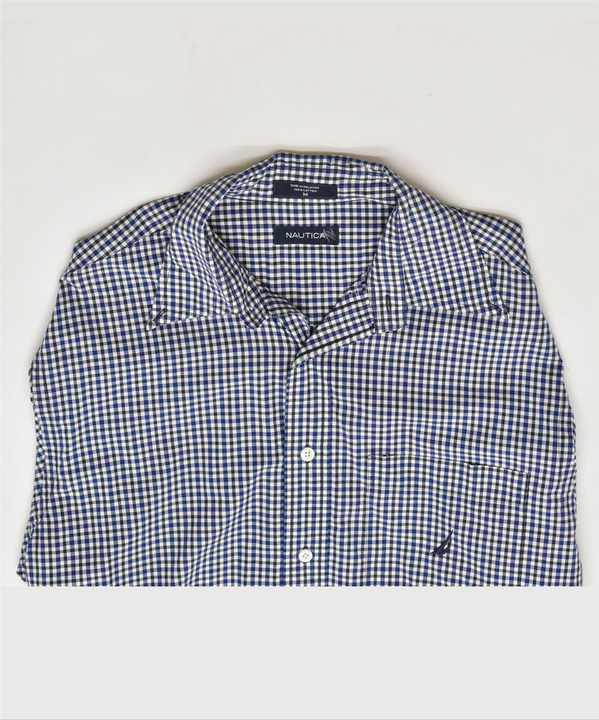 NAUTICA Mens Shirt Medium Blue Check Cotton | Vintage | Thrift | Second-Hand | Used Clothing | Messina Hembry 