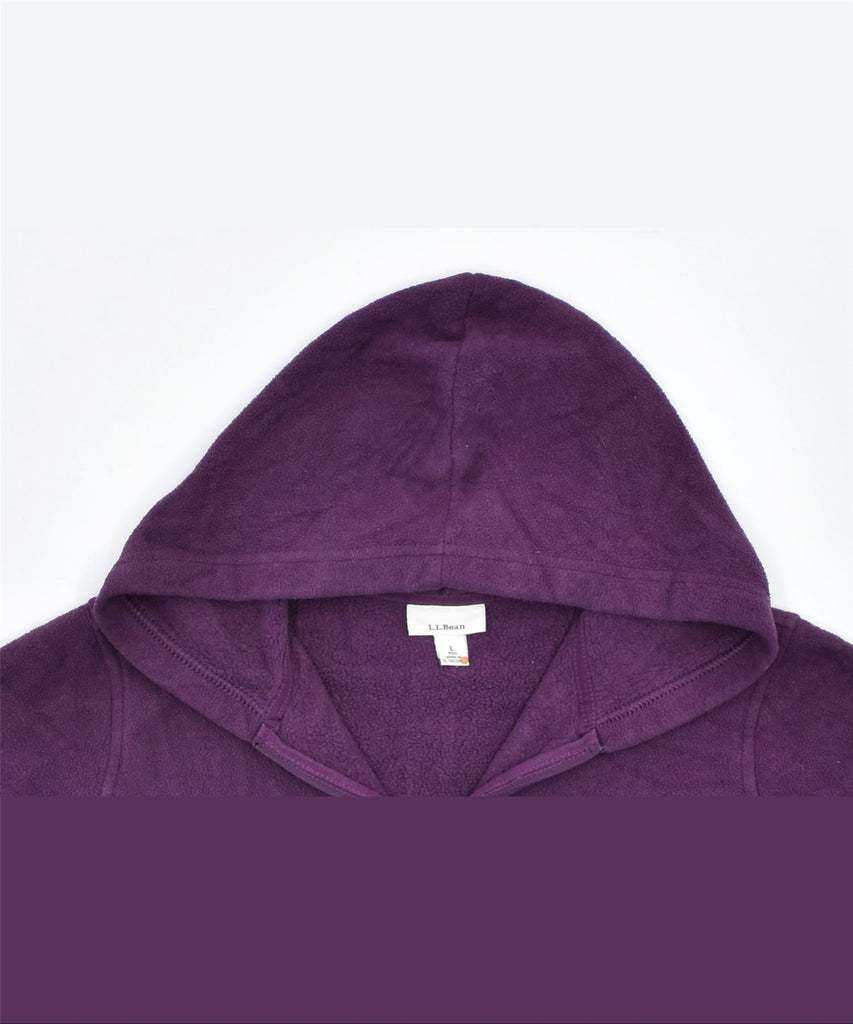 L.L.BEAN Womens Hooded Fleece Jacket UK 16 Large Purple Polyester | Vintage | Thrift | Second-Hand | Used Clothing | Messina Hembry 