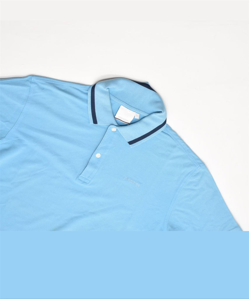 DIADORA Mens Polo Shirt Large Blue Cotton | Vintage | Thrift | Second-Hand | Used Clothing | Messina Hembry 