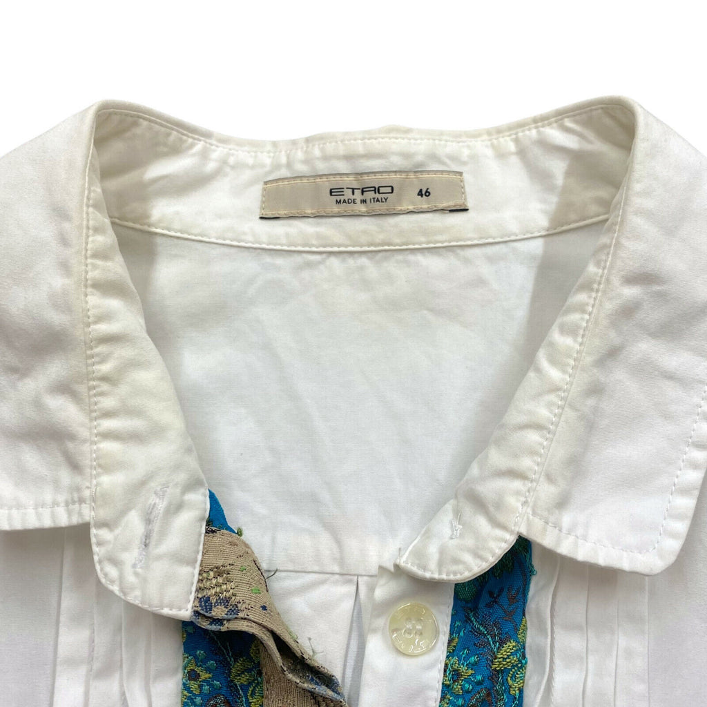 Etro Women's Button Up Shirt | Vintage High End Luxury Designer White VTG | Vintage Messina Hembry | Thrift | Second-Hand Messina Hembry | Used Clothing | Messina Hembry 