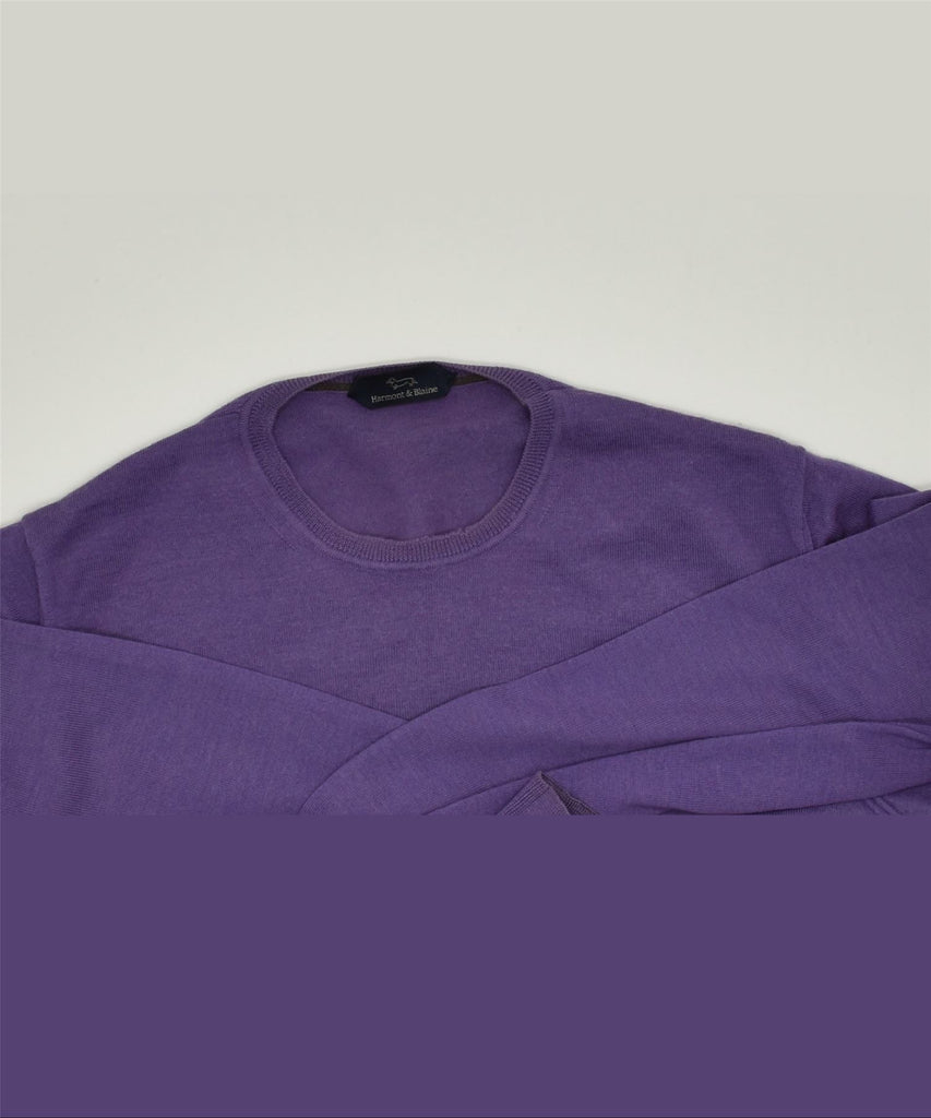 HARMOUNT & BLAINE Mens Crew Neck Jumper Sweater Medium Purple Wool | Vintage | Thrift | Second-Hand | Used Clothing | Messina Hembry 