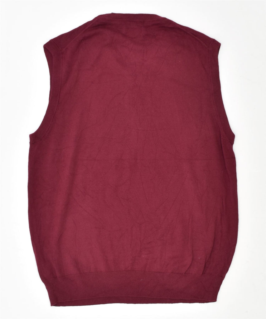 CHAPS Mens Vest Tank Top Medium Burgundy Cotton | Vintage | Thrift | Second-Hand | Used Clothing | Messina Hembry 