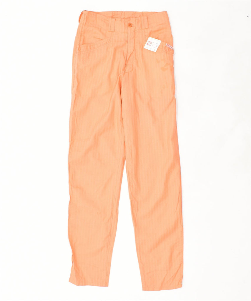 33 Womens Straight Casual Trousers IT 42 Medium W26 L30 Orange Cotton | Vintage | Thrift | Second-Hand | Used Clothing | Messina Hembry 