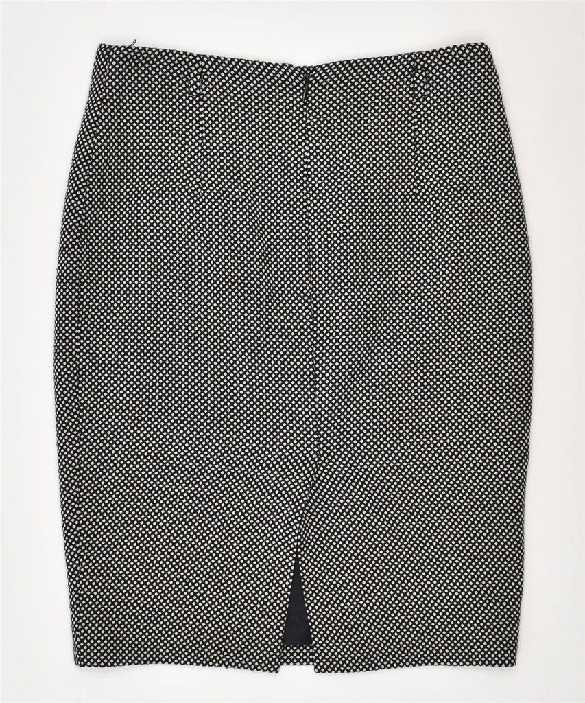 LUISA SPAGNOLI Womens Pencil Skirt IT 40 Small W28 Black Spotted Wool | Vintage | Thrift | Second-Hand | Used Clothing | Messina Hembry 