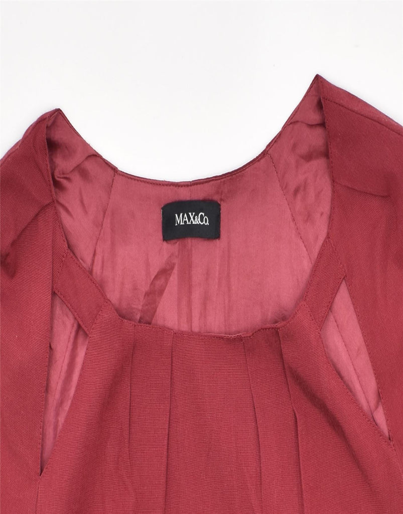 MAX & CO. Womens A-Line Dress UK 10 Small Red Viscose | Vintage | Thrift | Second-Hand | Used Clothing | Messina Hembry 