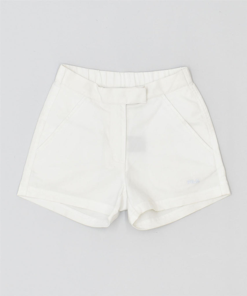 FILA Girls Chino Shorts 7-8 Years Small W20 White Polyester | Vintage | Thrift | Second-Hand | Used Clothing | Messina Hembry 