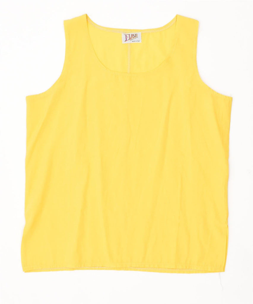 FLASH Womens Vest Top UK 16 Large Yellow Vintage | Vintage | Thrift | Second-Hand | Used Clothing | Messina Hembry 