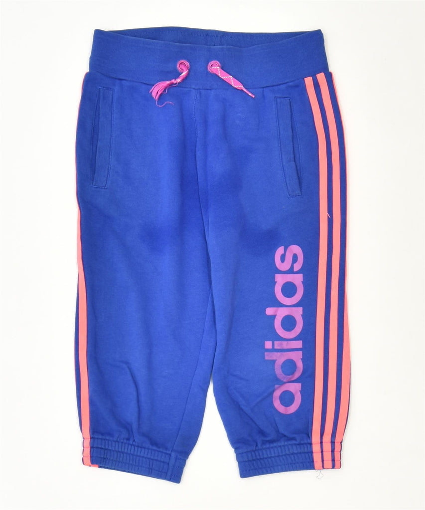 ADIDAS Girls Graphic Capri Tracksuit Trousers 11-12 Years Blue Sports | Vintage | Thrift | Second-Hand | Used Clothing | Messina Hembry 