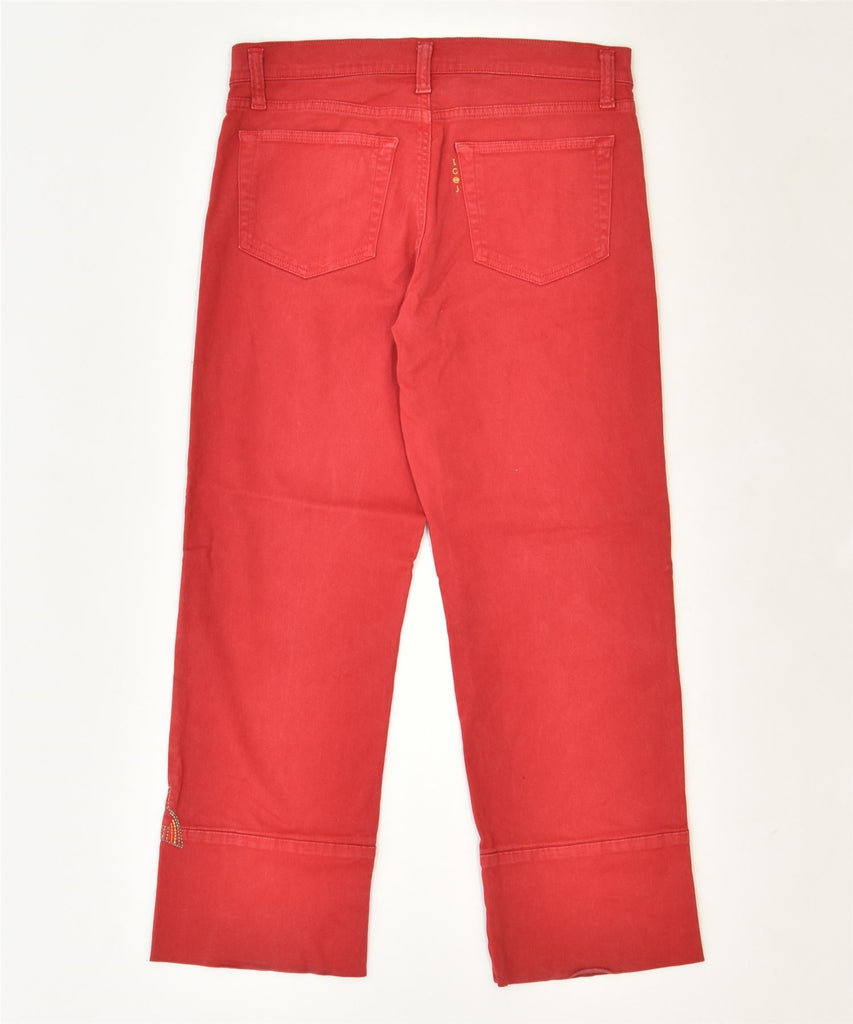 ICEBERG Womens Straight Capri Jeans W30 L25 Red Cotton | Vintage | Thrift | Second-Hand | Used Clothing | Messina Hembry 