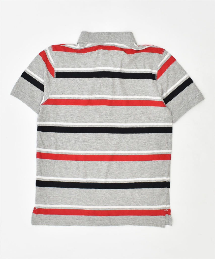 WRANGLER Boys Polo Shirt 10-11 Years Large Grey Striped Cotton | Vintage | Thrift | Second-Hand | Used Clothing | Messina Hembry 