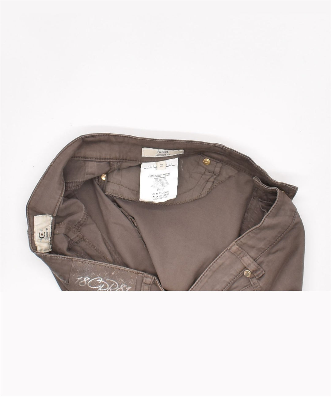 CERRUTI Womens Paprika Crop Casual Trousers W32 L25 Brown Cotton | Vintage | Thrift | Second-Hand | Used Clothing | Messina Hembry 