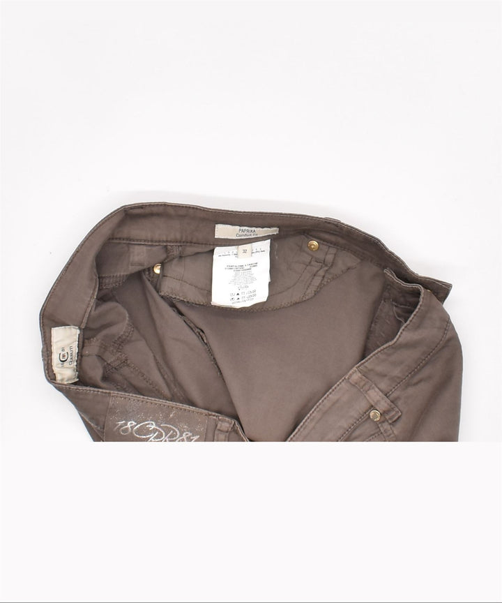 CERRUTI Womens Paprika Crop Casual Trousers W32 L25 Brown Cotton | Vintage | Thrift | Second-Hand | Used Clothing | Messina Hembry 