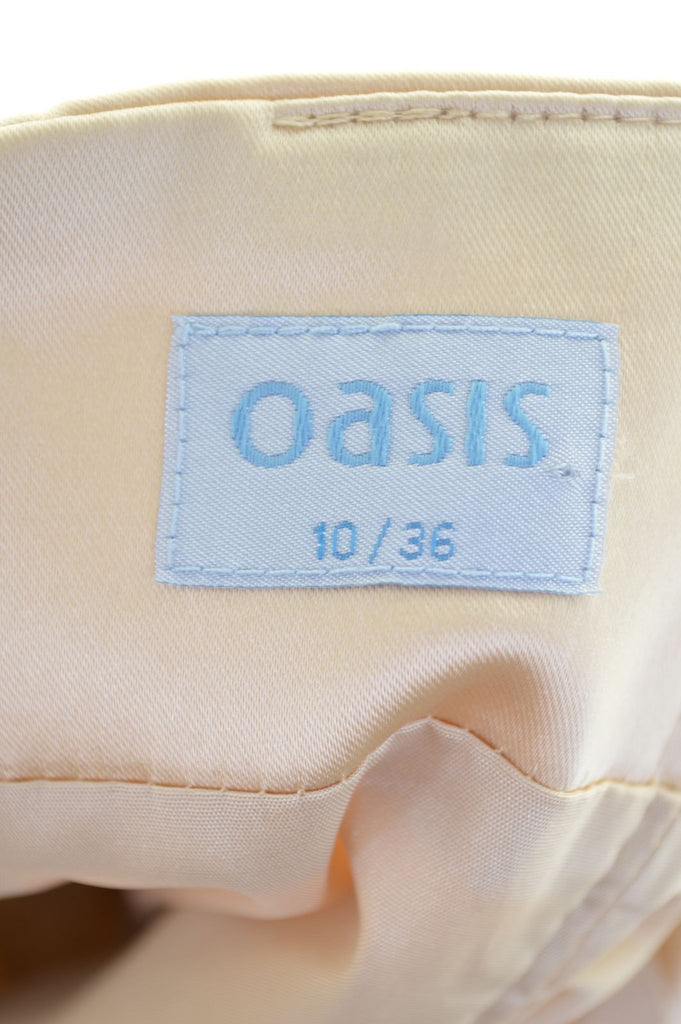 OASIS Womens Strapless Dress Size 10 Small Beige Acetate - Second Hand & Vintage Designer Clothing - Messina Hembry
