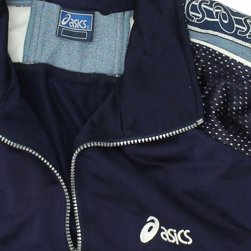 Asics Mens Navy Soft Shell Jacket | Vintage 90s Tracksuit Top Sportswear VTG | Vintage Messina Hembry | Thrift | Second-Hand Messina Hembry | Used Clothing | Messina Hembry 