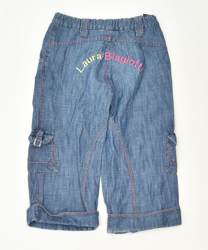 LAURA BIAGIOTTI Girls Capri Cargo Trousers 7-8 Years W24 L16 Blue | Vintage | Thrift | Second-Hand | Used Clothing | Messina Hembry 