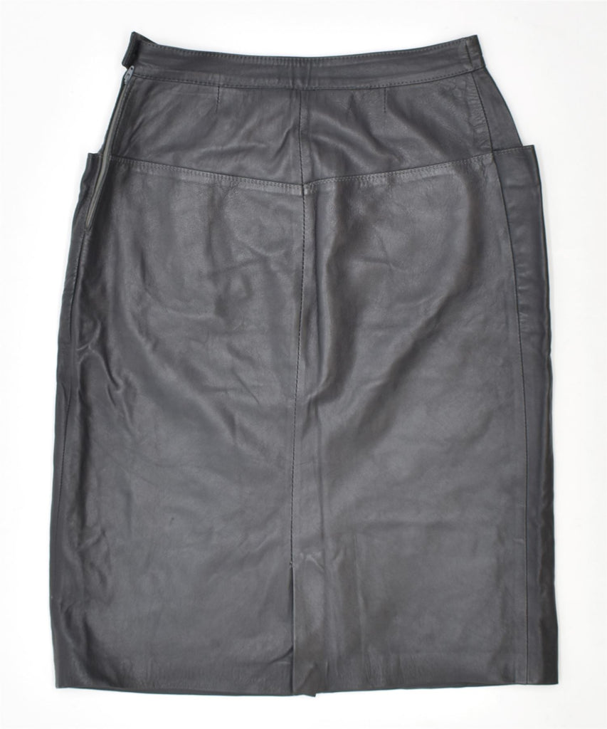 VINTAGE Womens Leather Straight Skirt IT 46 Large W28 Grey Faux Leather | Vintage | Thrift | Second-Hand | Used Clothing | Messina Hembry 