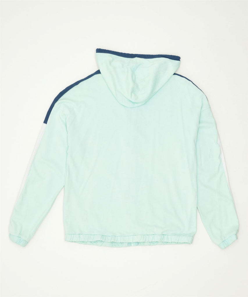 DIADORA Womens Zip Hoodie Sweater UK 12 Medium Turquoise Cotton | Vintage | Thrift | Second-Hand | Used Clothing | Messina Hembry 