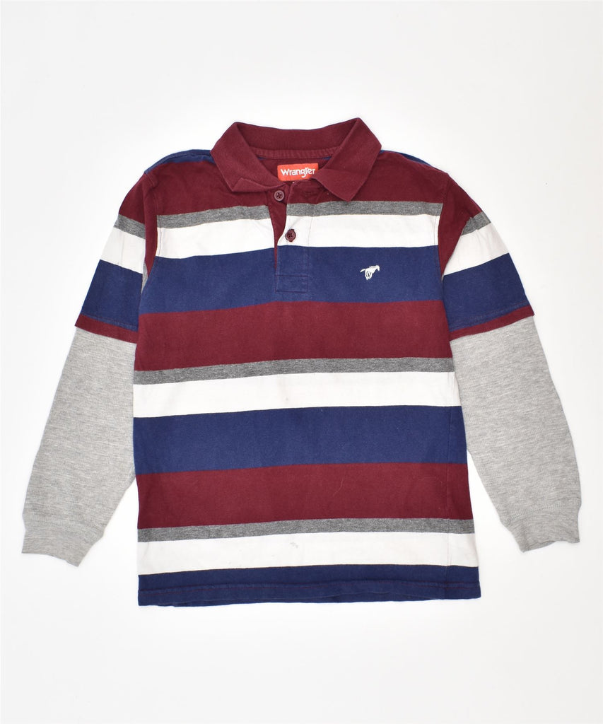 WRANGLER Boys Long Sleeve Polo Shirt 7-8 Years Medium Multicoloured | Vintage | Thrift | Second-Hand | Used Clothing | Messina Hembry 